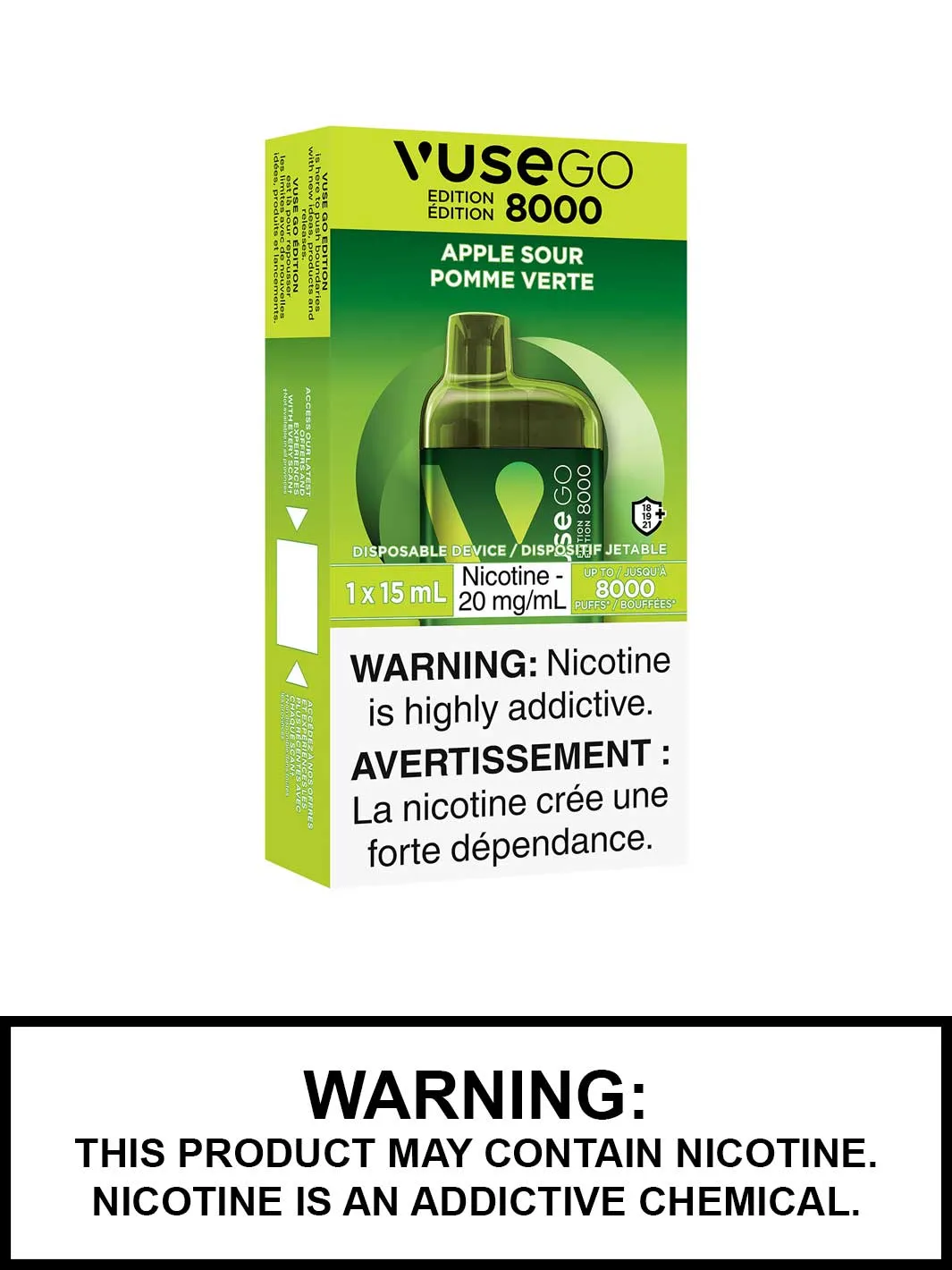Apple Sour Vuse Go 8000 Disposable Vape