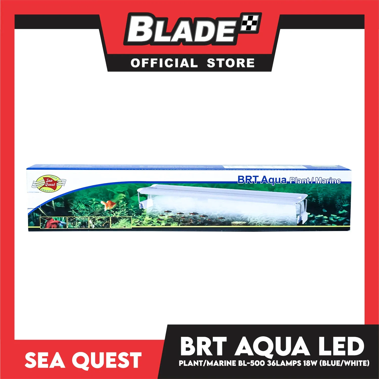 Aqua Sea Quest Product BRT Aqua Plant Marine (Blue/White) BL-500 50cm Lamp Size, 50-60cm Aquarium Size, Lamp Bead 36, 18W Power (15-20 Gallon)