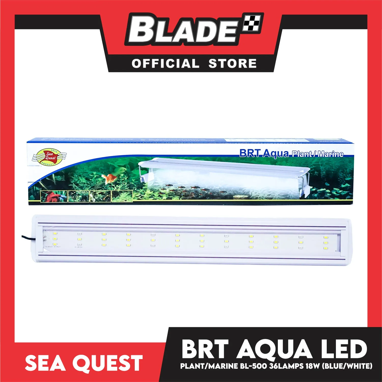 Aqua Sea Quest Product BRT Aqua Plant Marine (Blue/White) BL-500 50cm Lamp Size, 50-60cm Aquarium Size, Lamp Bead 36, 18W Power (15-20 Gallon)