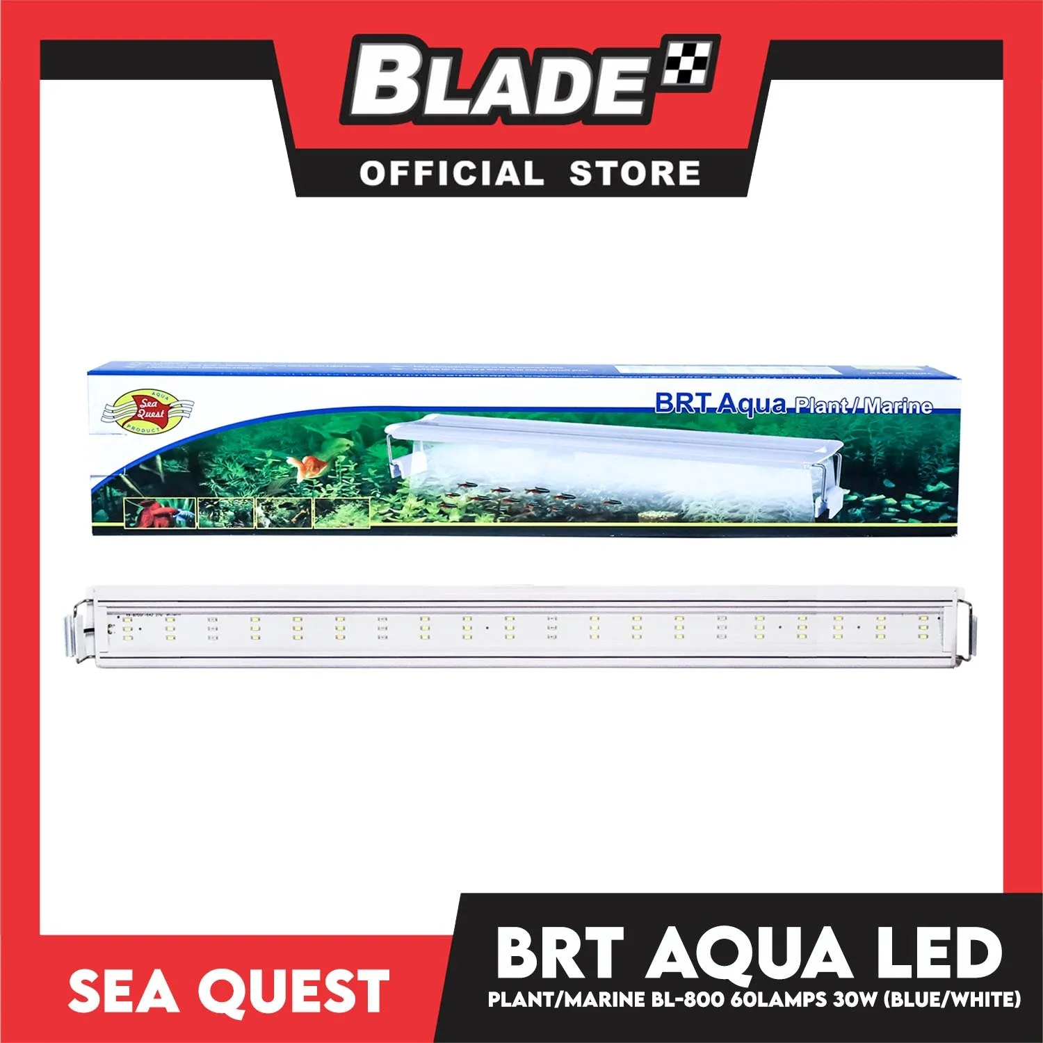 Aqua Sea Quest Product BRT Aqua Plant Marine (Blue/White) BL-800 80cm Lamp Size, 80-90cm Aquarium Size, Lamp Bead 60, 30W Power (50 Gallon)