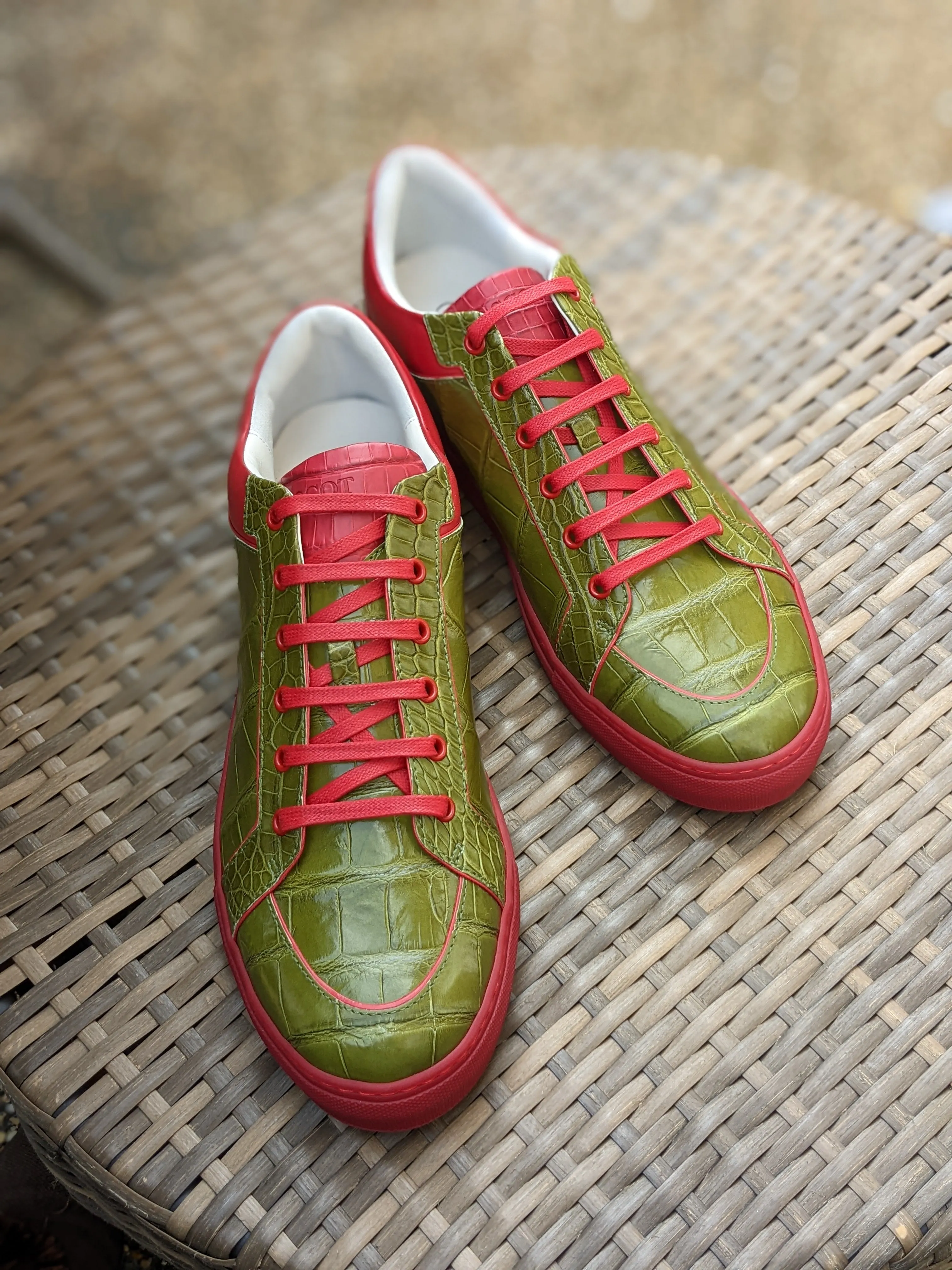 Ascot Sneakers - Olive Green Crocodile