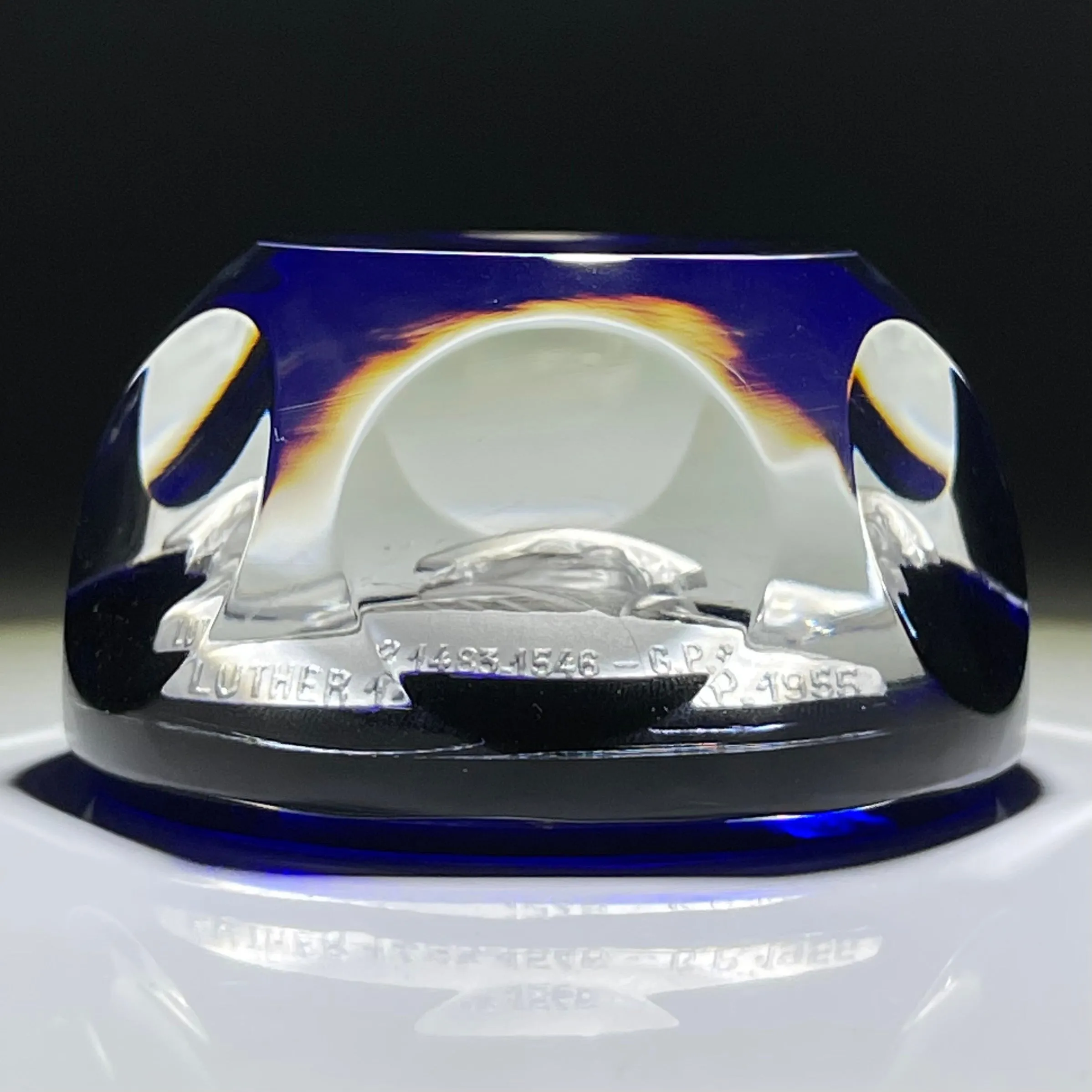 Baccarat 1955 Martin Luther Sulphide on Blue Ground