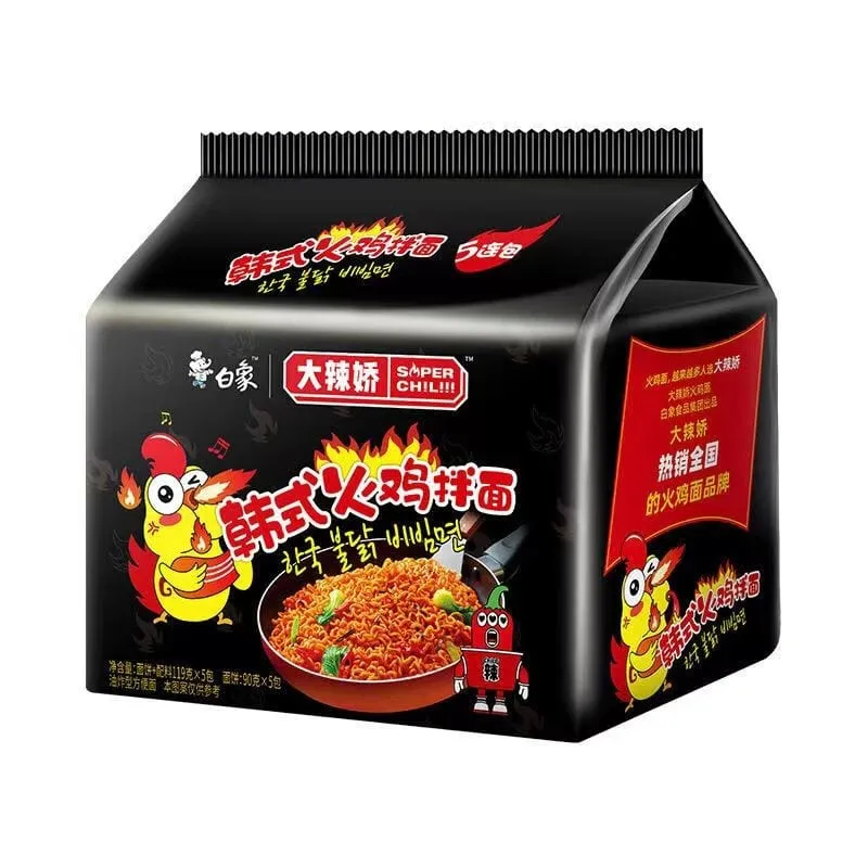 Baixiang Korean Style Spicy Chicken Stir-Fried Noodles - 119g x 5 Packs