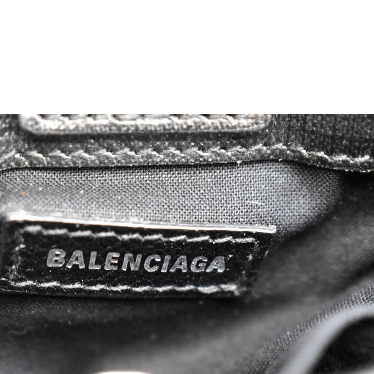 BALENCIAGA Leather Phone Holder Shopping Crossbody Bag Black