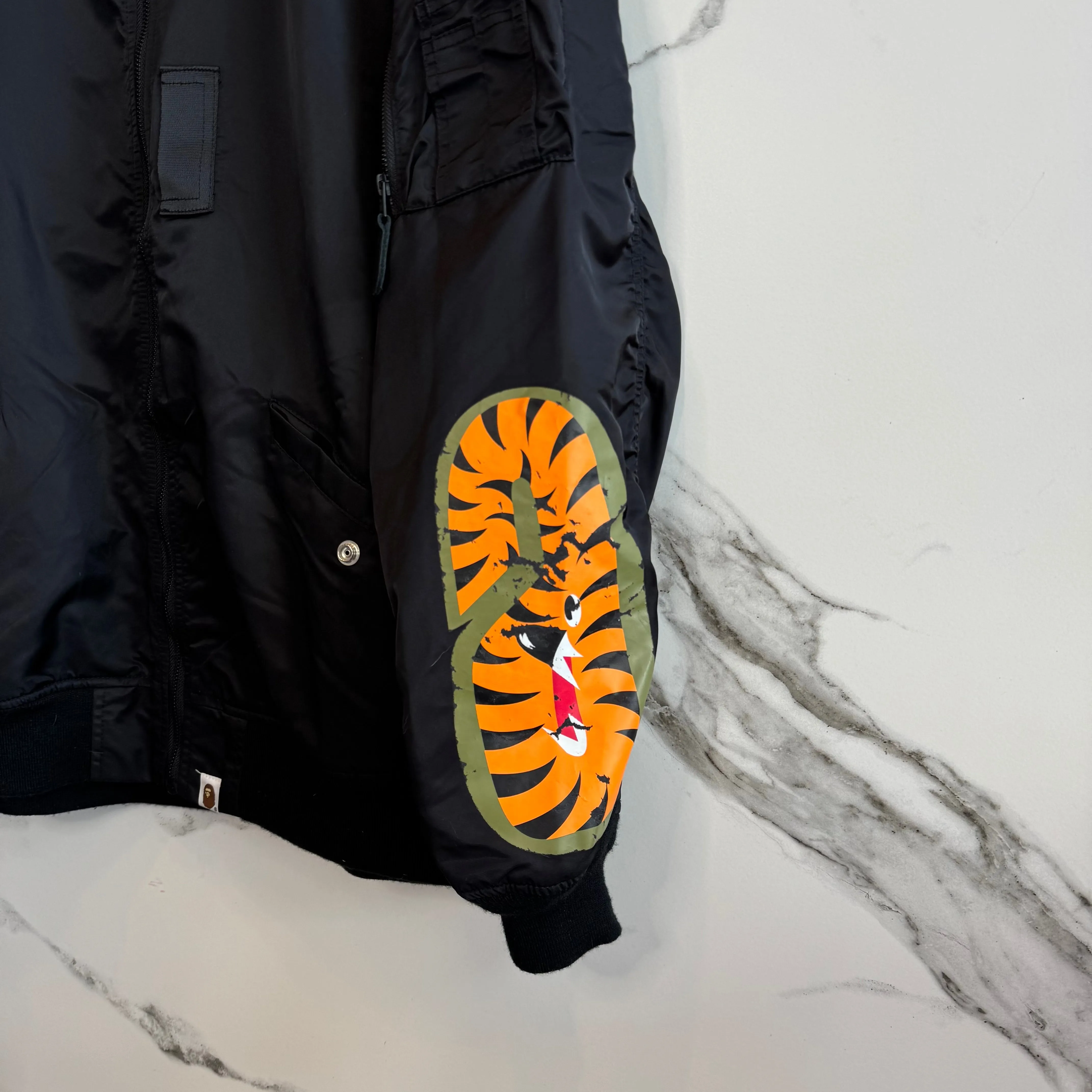 Bape Embroidered Bomber Jacket Black Shark XL