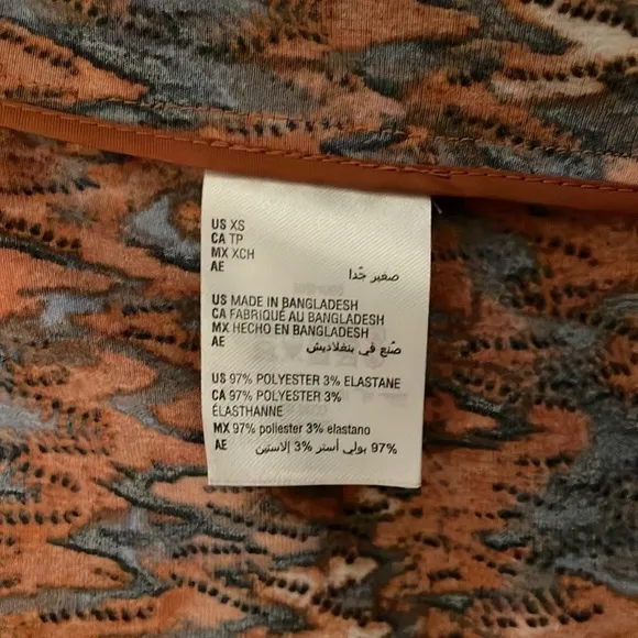 BAR III | Women’s Ikat Print Multicolor Scrunch Sleeve Blazer Size XS