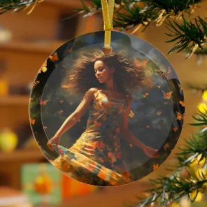 Beautiful Woman 2 Glass Ornament