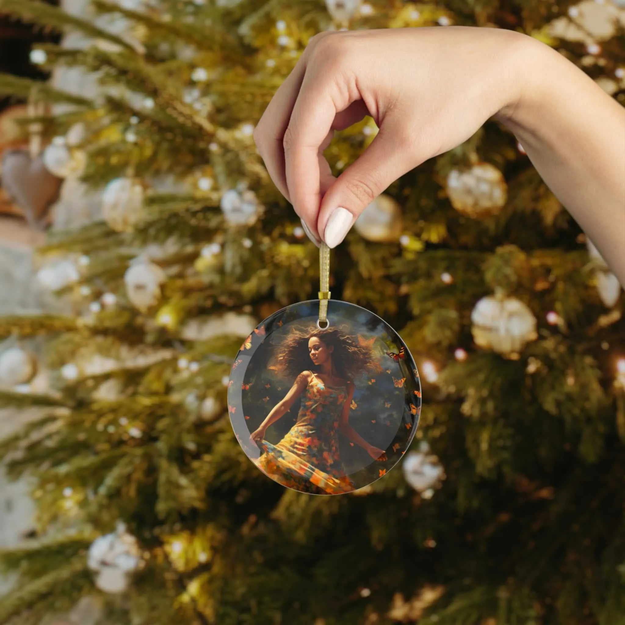 Beautiful Woman 2 Glass Ornament