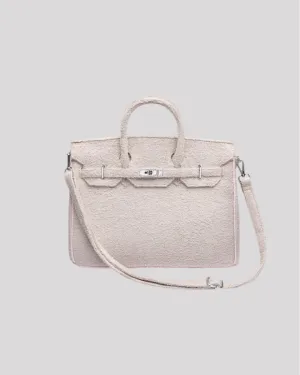 Beige Grey Terry Towelling Bag
