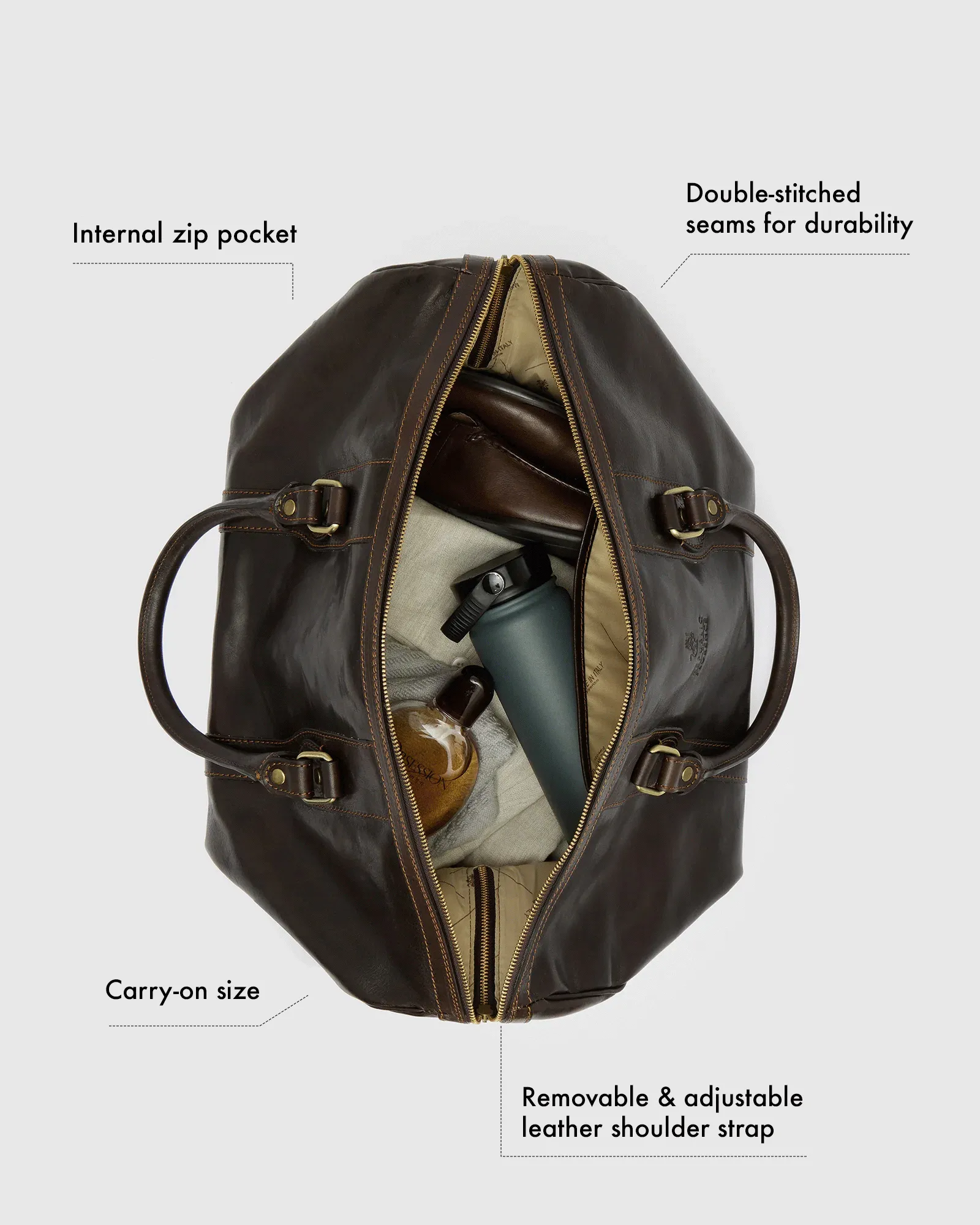 Beltrami Brown - Leather Duffle Bag