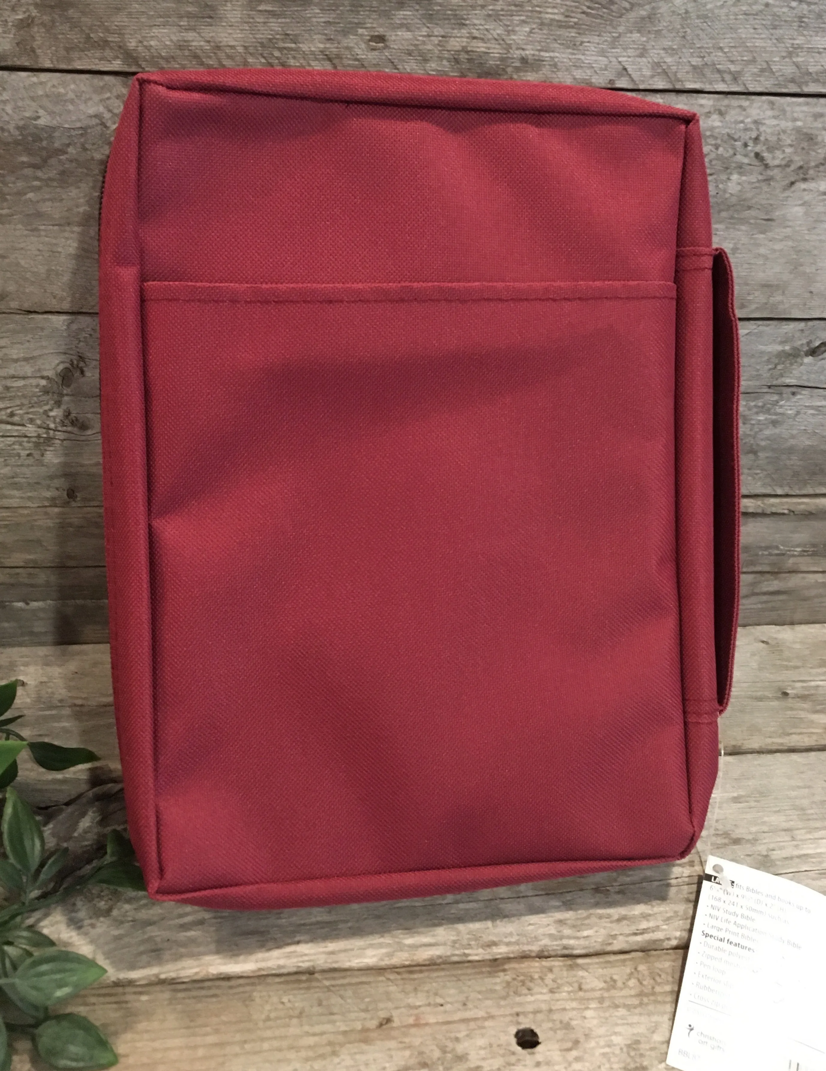 Bible Cover: Large Burgundy with Fish Emblem