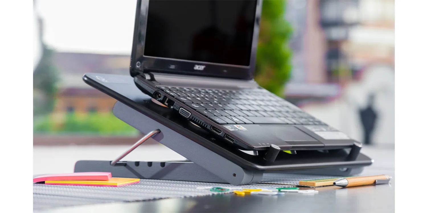 Black Adjustable Five Level Ergonomic Laptop Stand