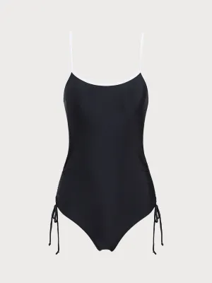 Black Contrast One-Piece Swimsuit