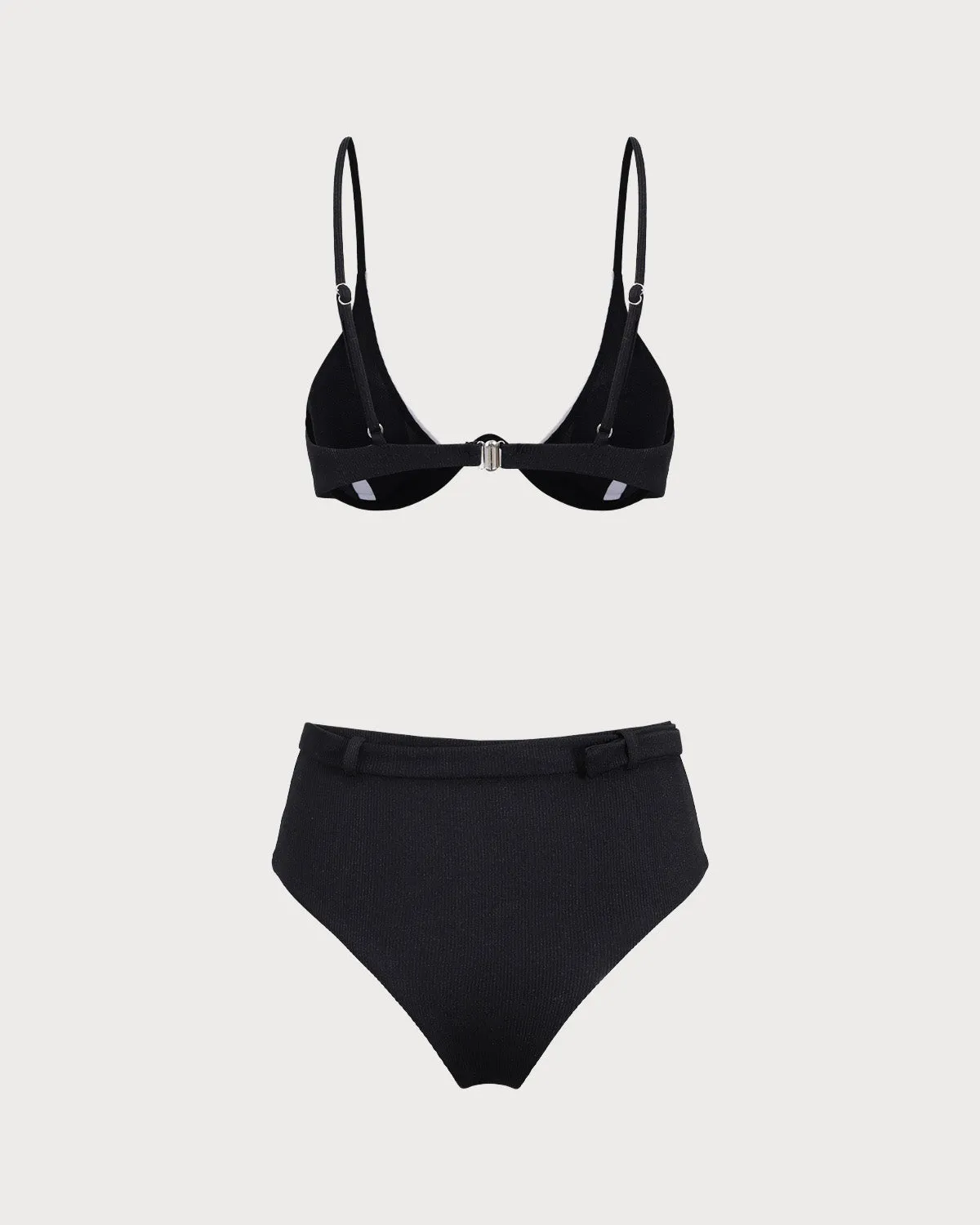 Black Contrast Triangle Bikini Set