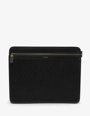 Black Monogram Suede Leather Document Holder -