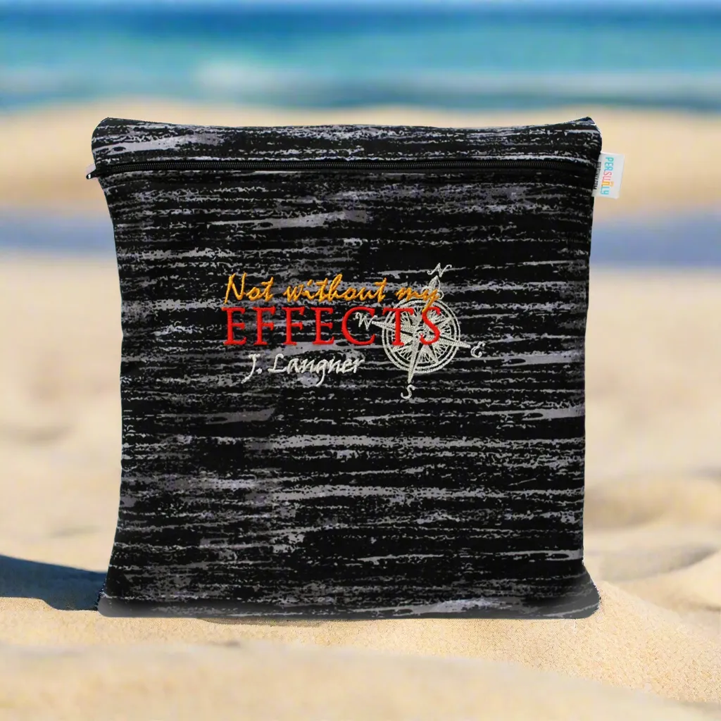 Black "Not without my Effects" Personalized Wet Bag