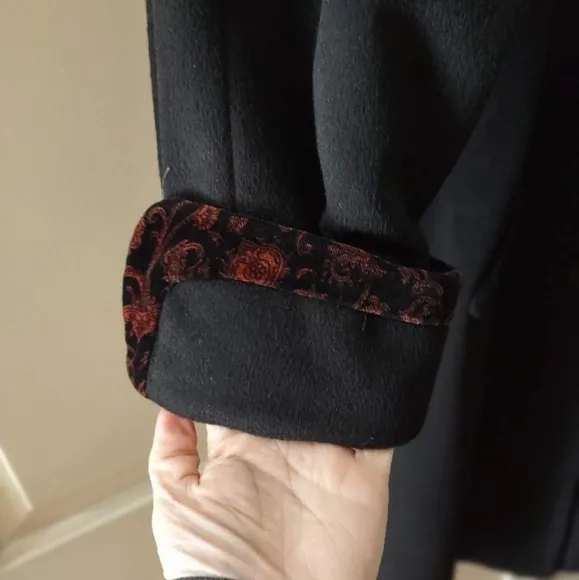 Black Wool Blend Dress Coat Made in USA