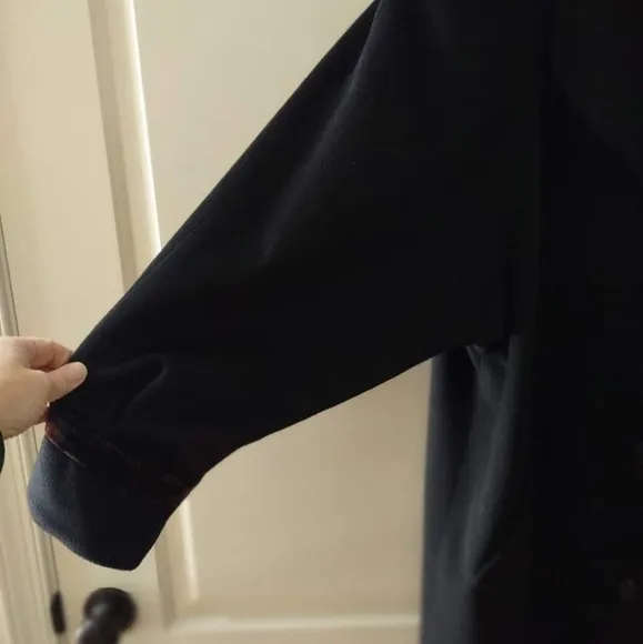 Black Wool Blend Dress Coat Made in USA