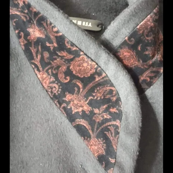 Black Wool Blend Dress Coat Made in USA