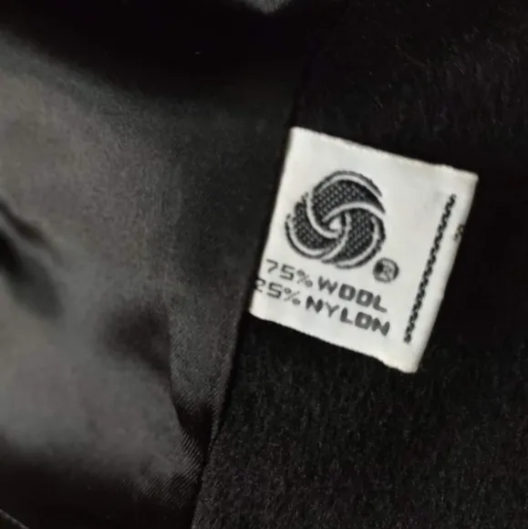 Black Wool Blend Dress Coat Made in USA