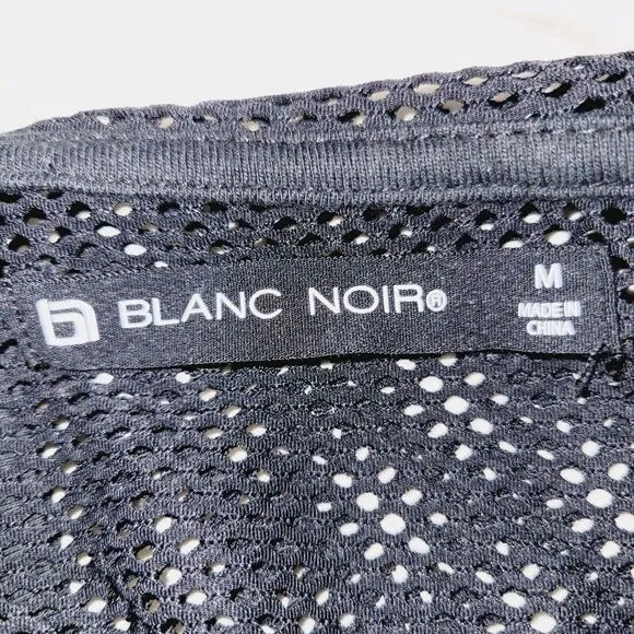 Blanc Noir Hoodie Medium Black Poolside Mesh Thumb Holes Athleisure Activewear