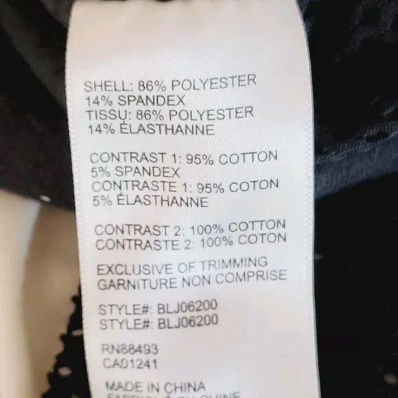 Blanc Noir Hoodie Medium Black Poolside Mesh Thumb Holes Athleisure Activewear