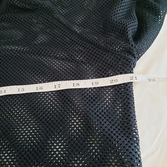 Blanc Noir Hoodie Medium Black Poolside Mesh Thumb Holes Athleisure Activewear