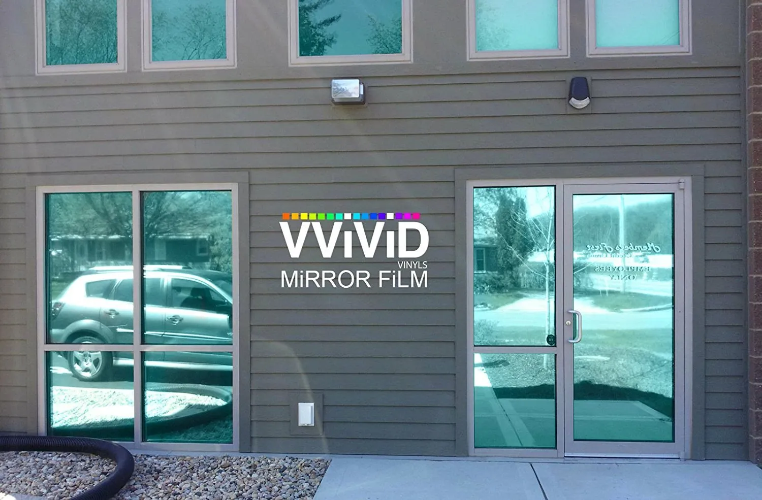 Blue One-Way Mirror Finish Window Privacy Vinyl