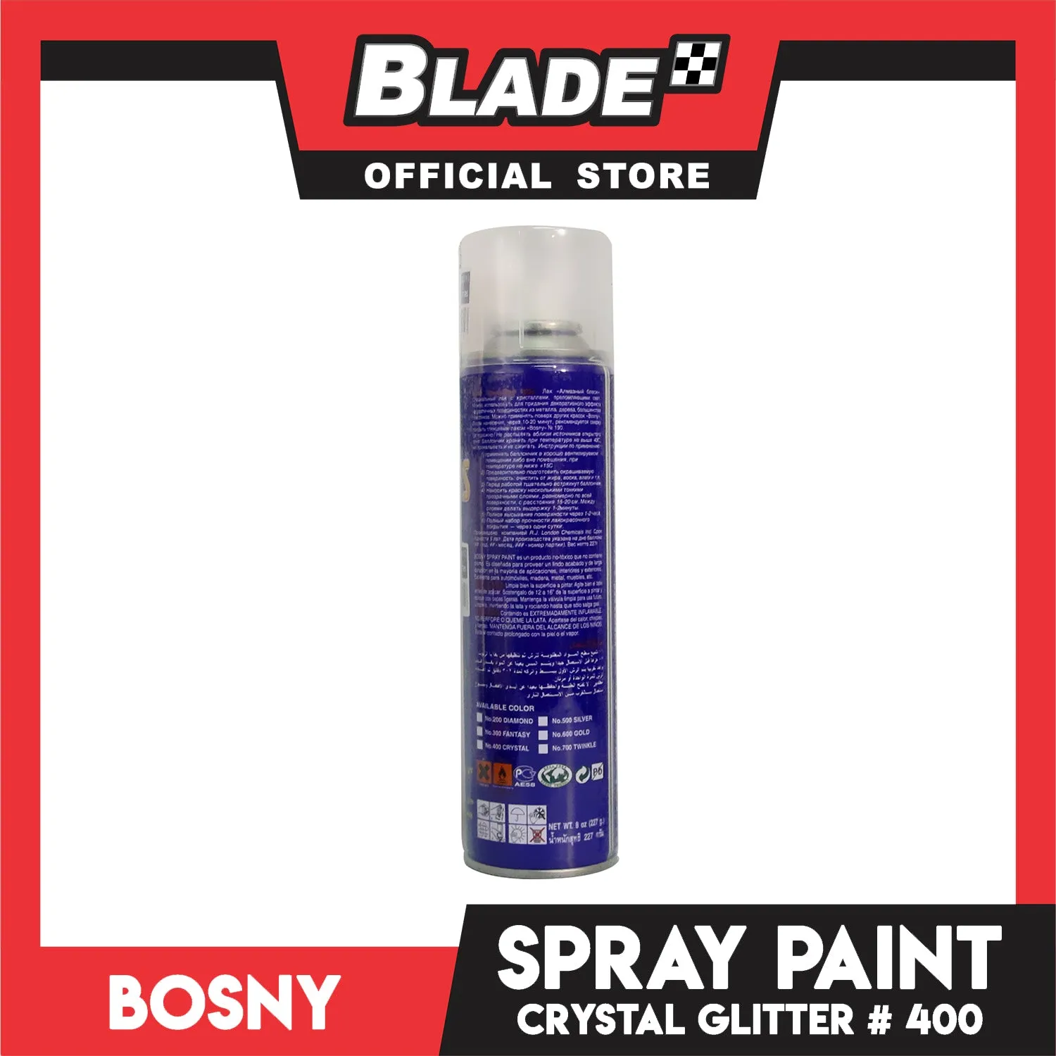 Bosny Spray Paint Glitters Effect Crystal #400 (Finer Metallic Color)