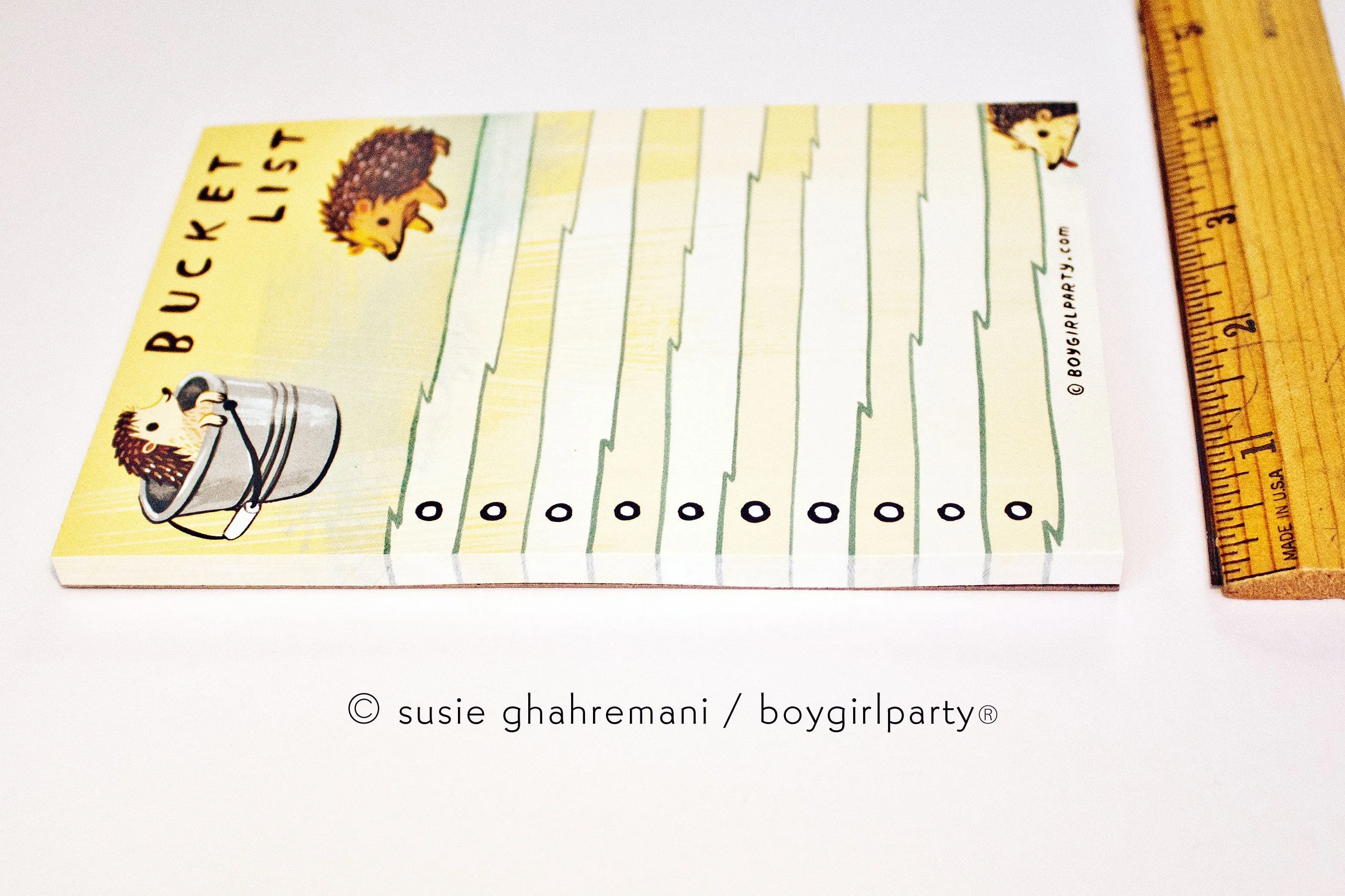 Bucket List — Hedgehog List Notepad — To Do List Pad