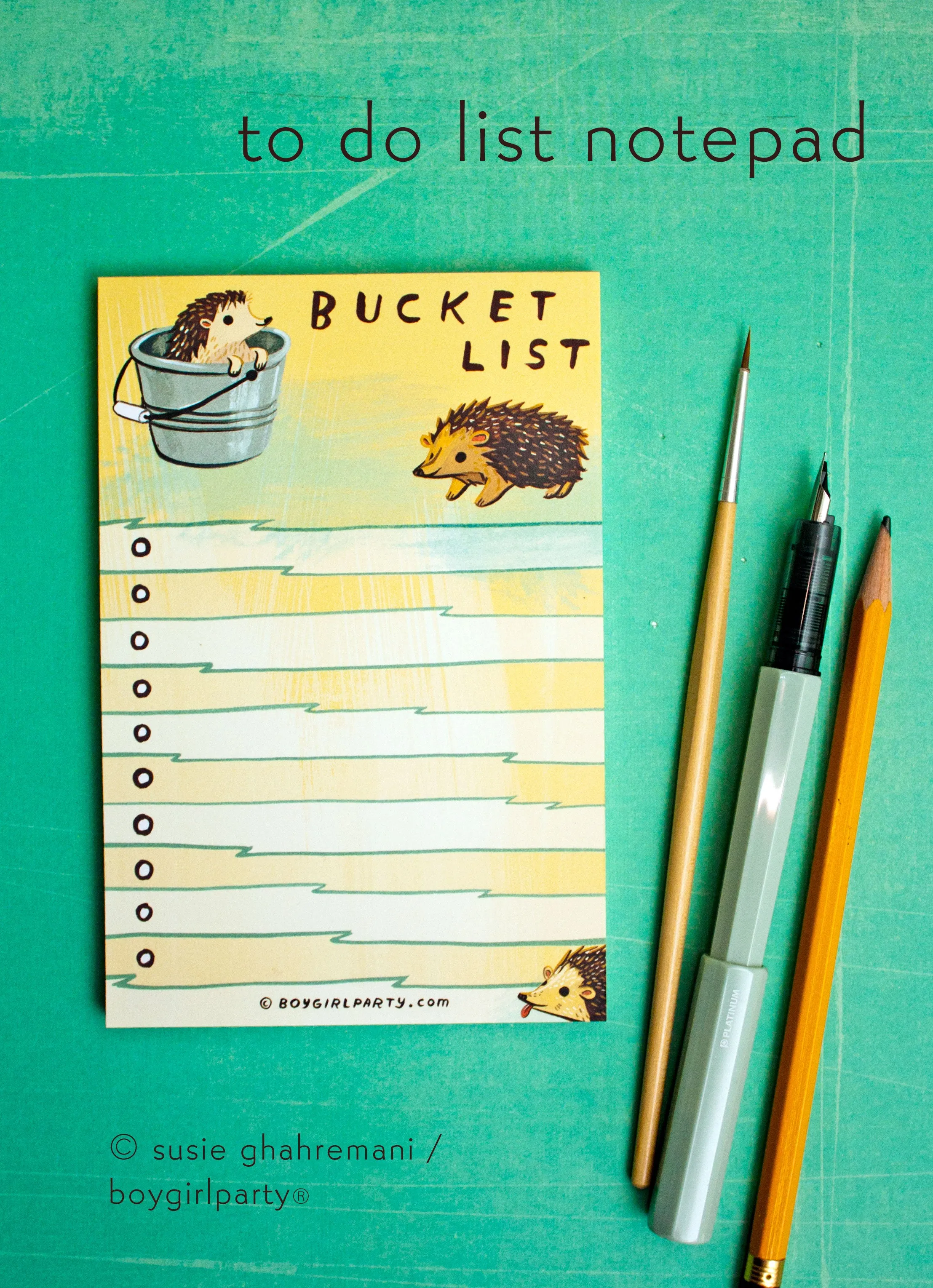 Bucket List — Hedgehog List Notepad — To Do List Pad