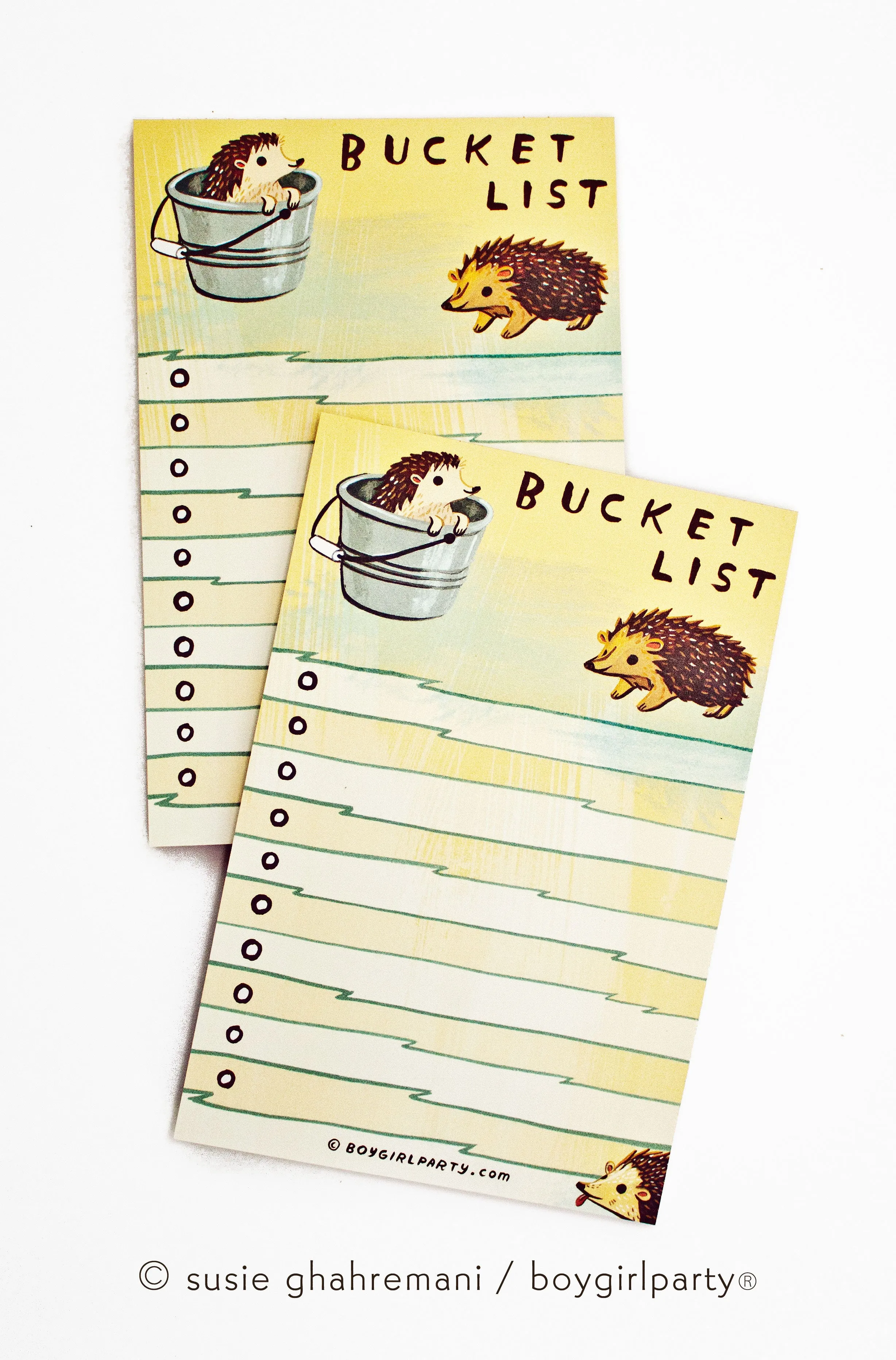 Bucket List — Hedgehog List Notepad — To Do List Pad