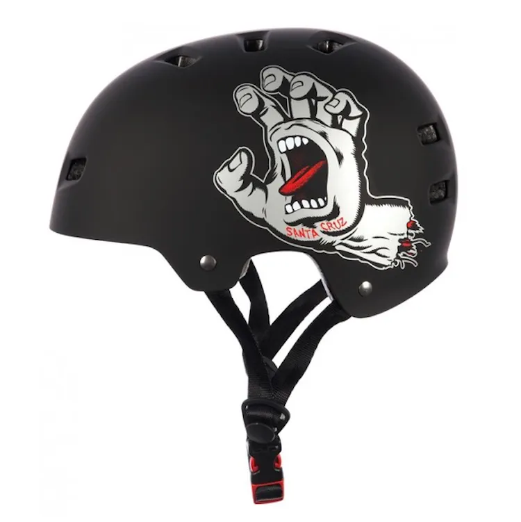 Bullet x Santa Cruz Screaming Hand Silver Matt Black Helmet