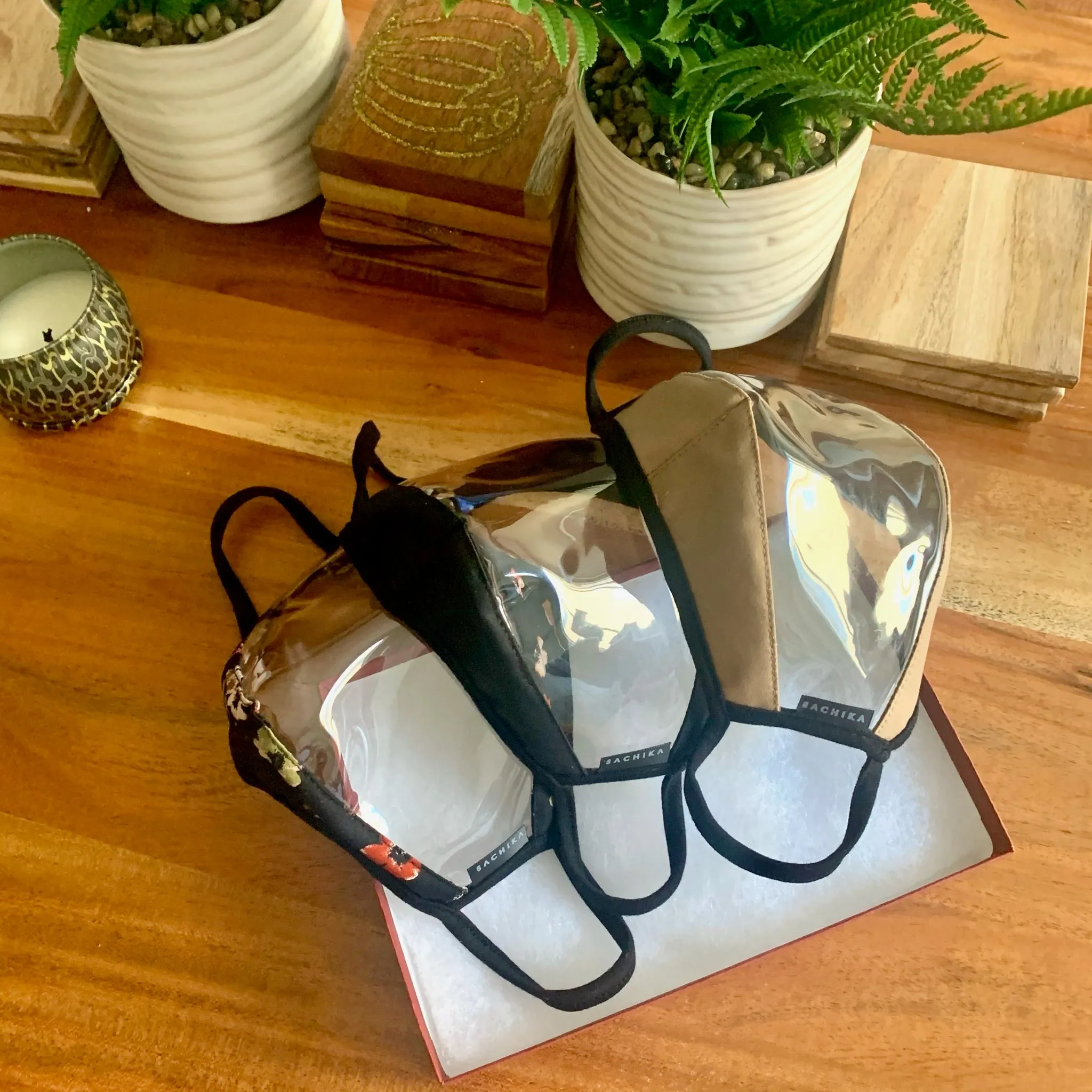 Bundle of 3 clear window clear face masks, great for gift for your loved ones, unisex smile masks