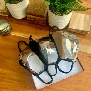 Bundle of 3 clear window clear face masks, great for gift for your loved ones, unisex smile masks