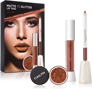 CAILYN Matt To Glitter Lip Trio, Perfect Nude