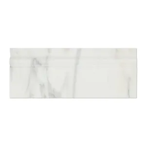 Calacatta Gold (Italian Calcutta) Marble Baseboard Trim Molding, Polished