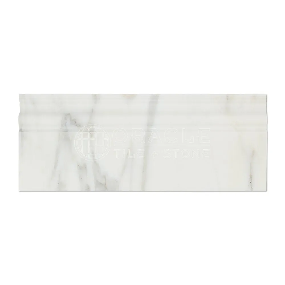 Calacatta Gold (Italian Calcutta) Marble Baseboard Trim Molding, Polished