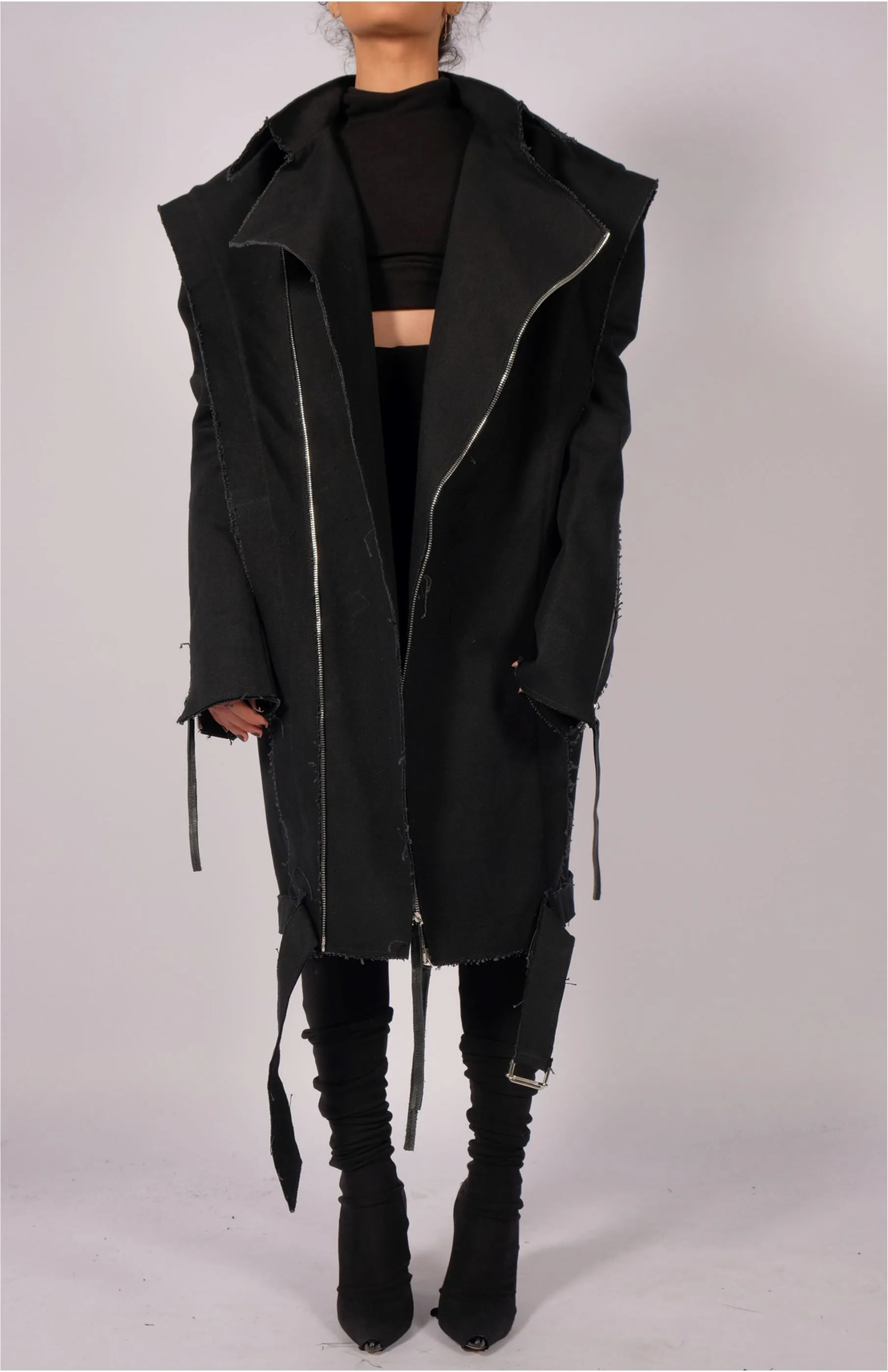 Canvas Coat with Zippers