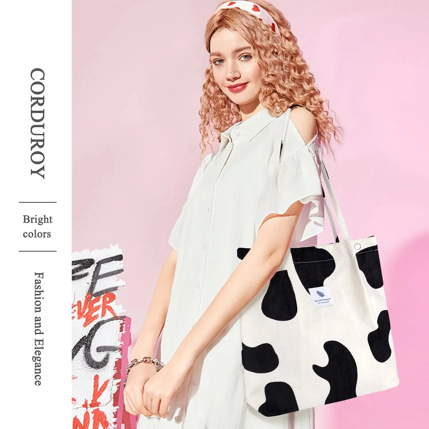 Canvas Corduroy Shoulder Exclusive access Purse Women’S Advanced technology Tote Cow