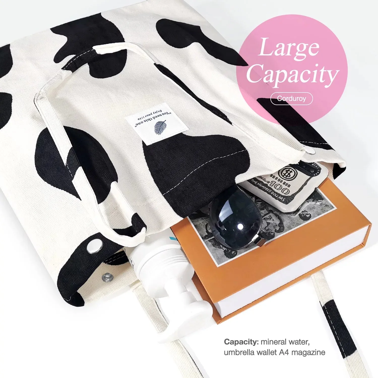 Canvas Corduroy Shoulder Exclusive access Purse Women’S Advanced technology Tote Cow