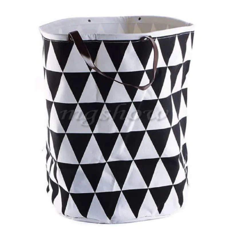 Canvas Decorative Storage Baskets Bins Kids Toy Clothing Organizer Laundry Bags