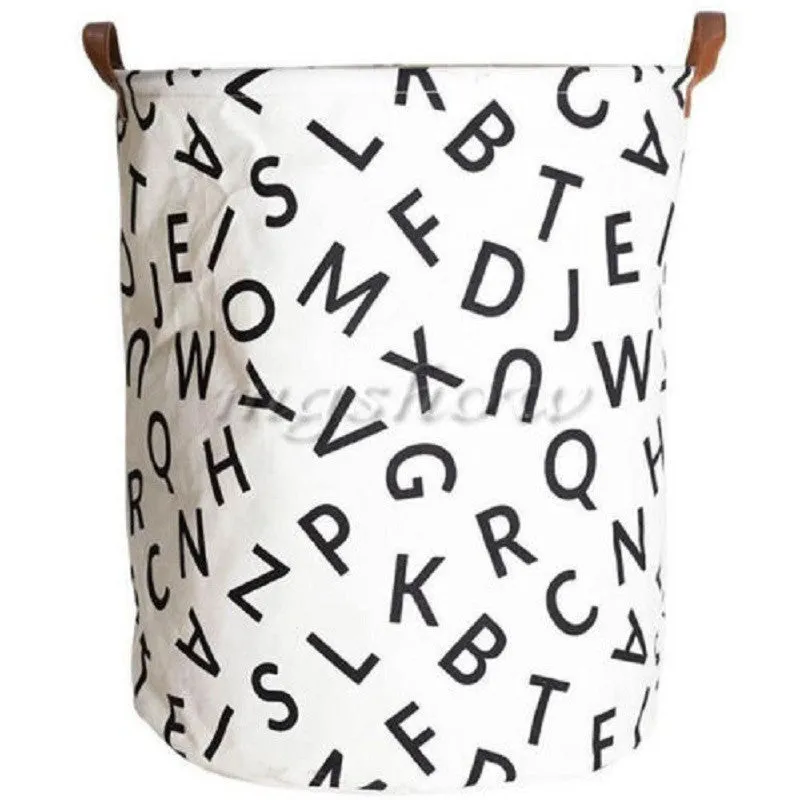 Canvas Decorative Storage Baskets Bins Kids Toy Clothing Organizer Laundry Bags