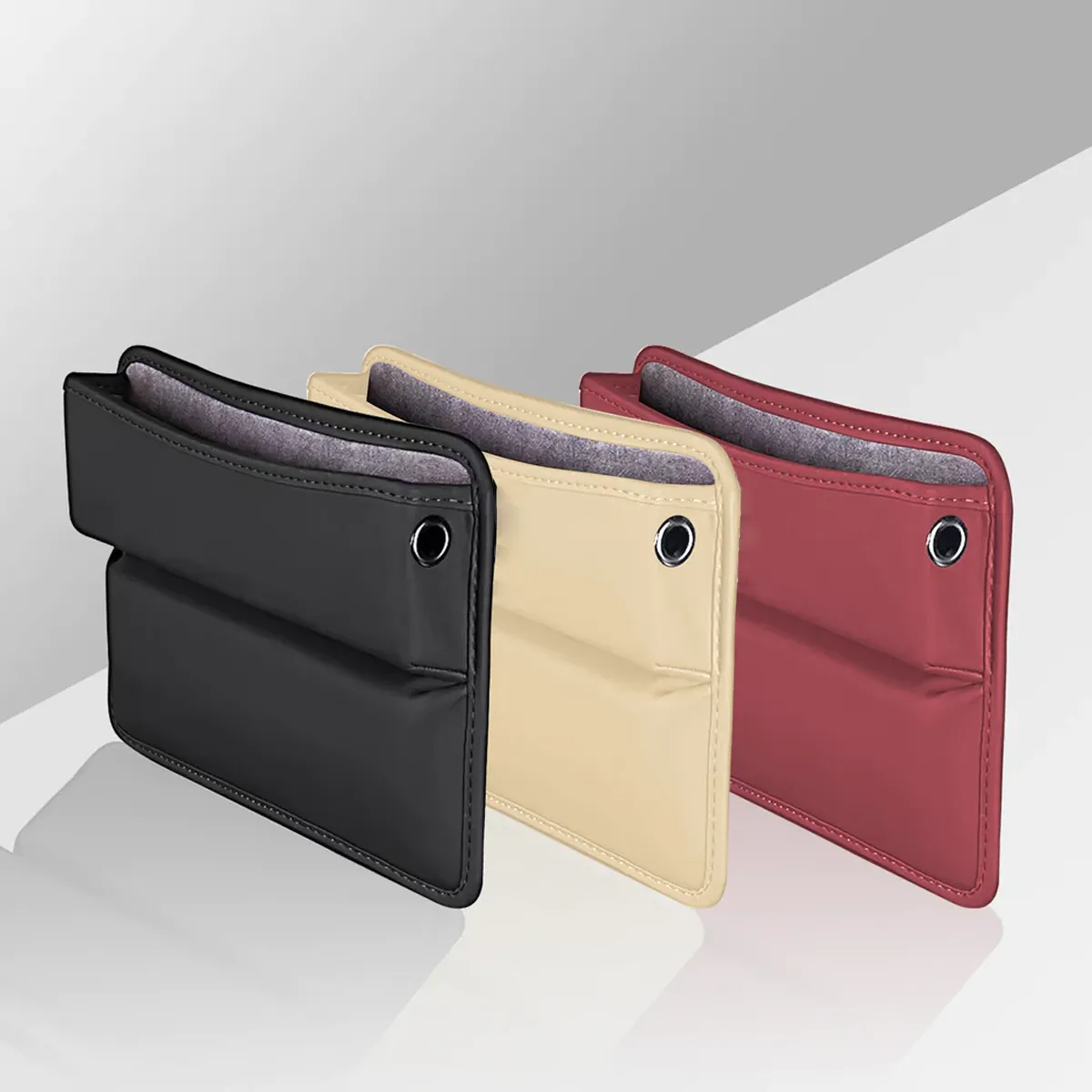 Car Seat Gap Filler Organizer, Custom-Fit For Car, Multifunctional PU Leather Console Side Pocket Organizer for Cellphones, Cards, Wallets, Keys WAUE226
