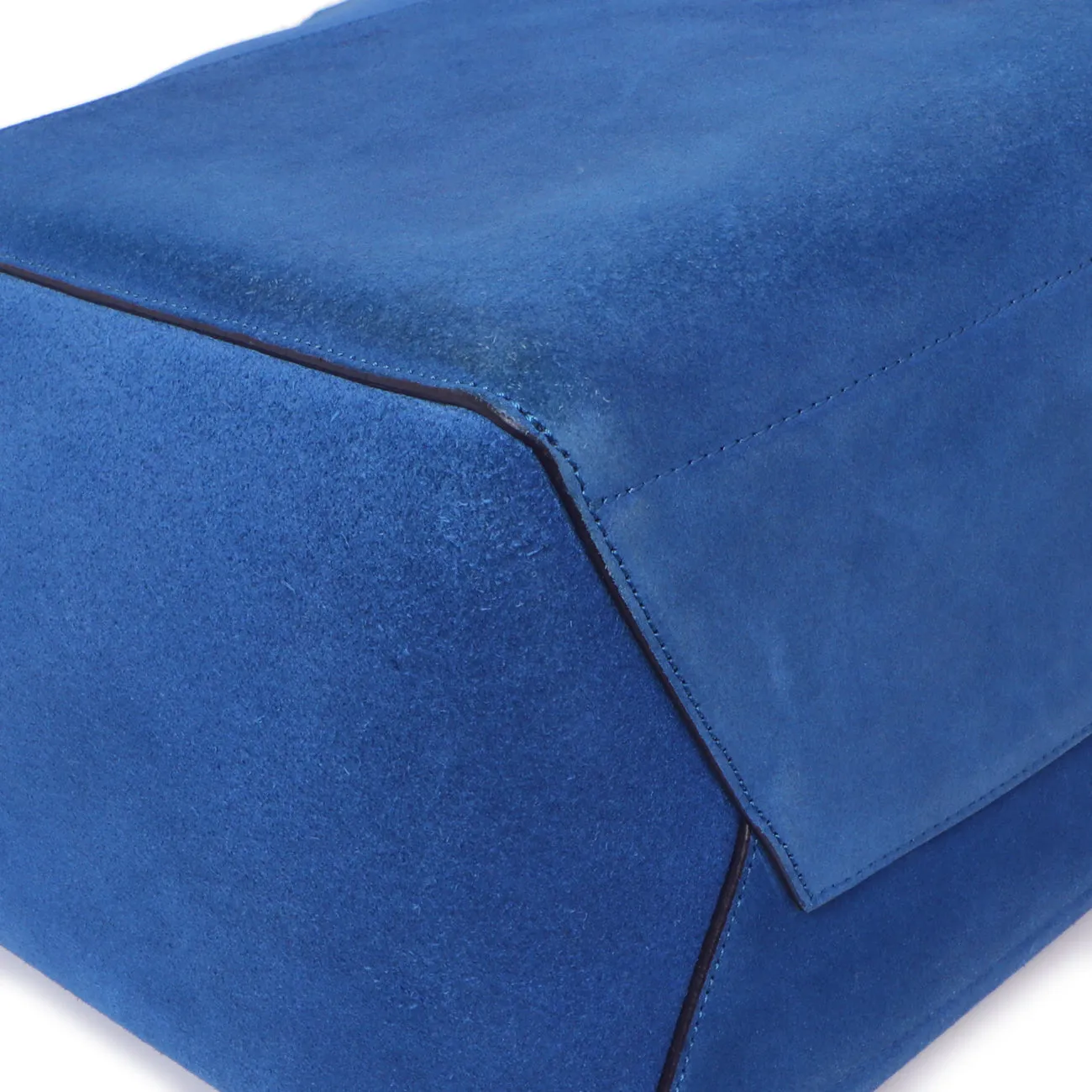 Celine Blue Suede Sangle Bucket Bag