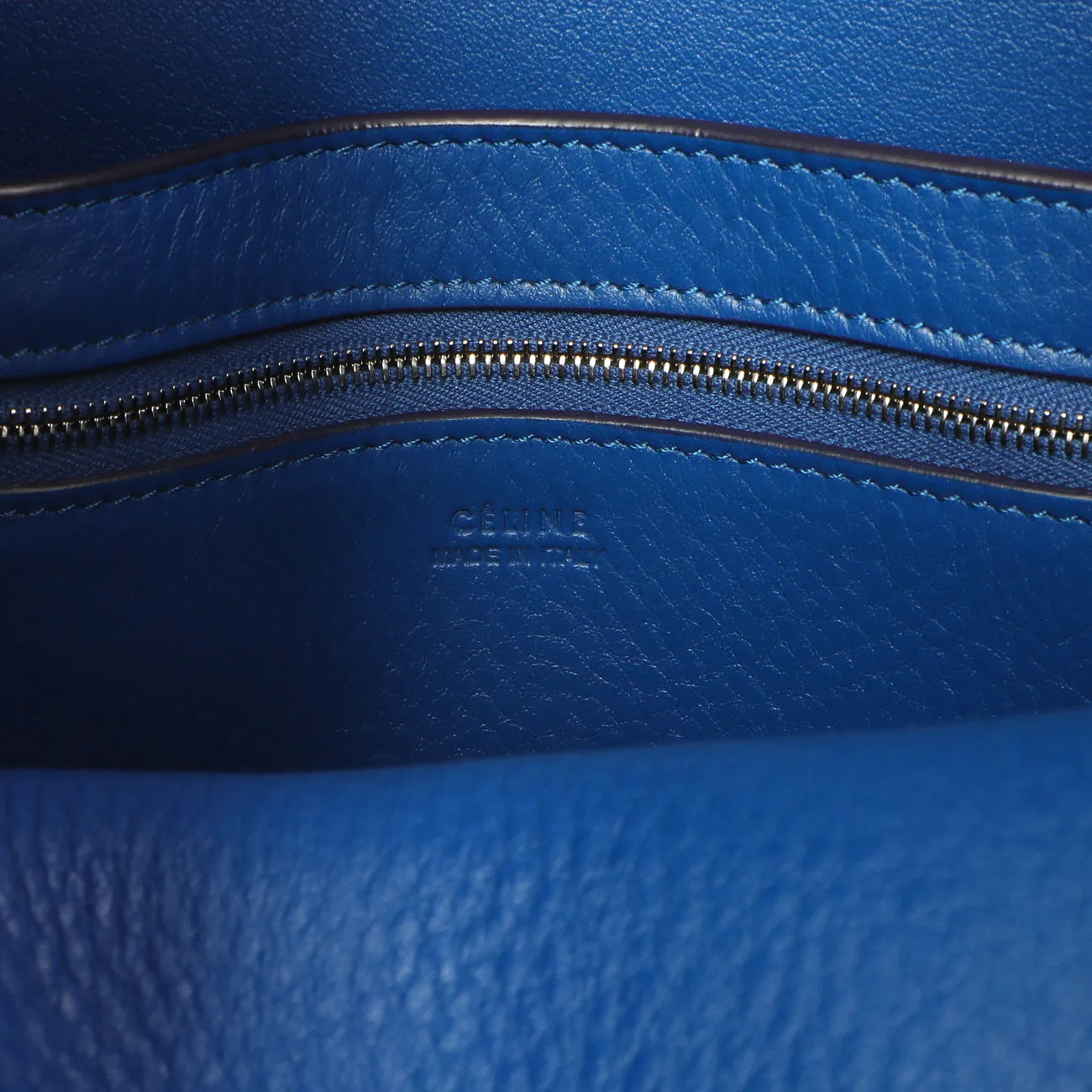 Celine Blue Suede Sangle Bucket Bag