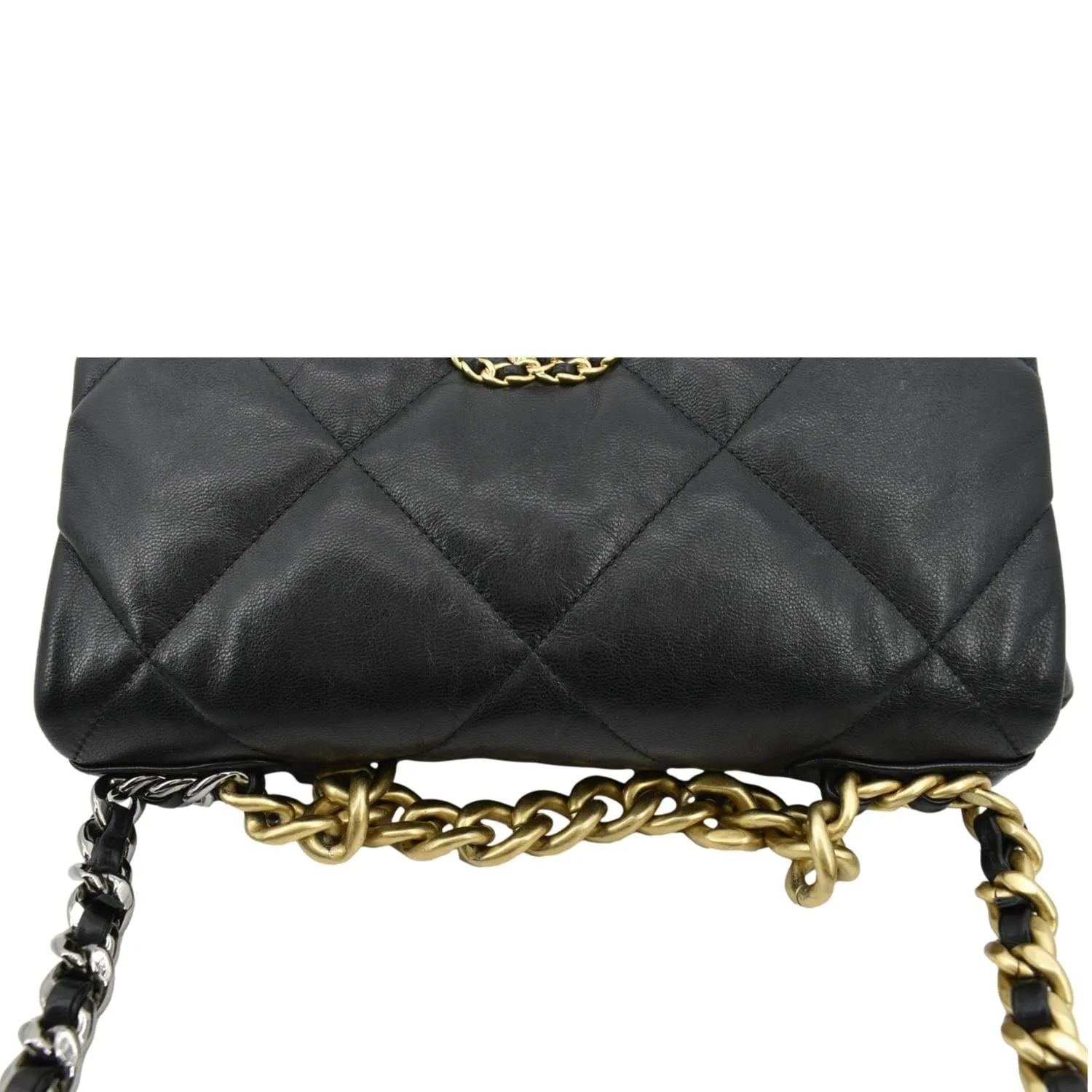 CHANEL 19 Medium Quilted Lambskin Leather Flap Shoulder Bag Black