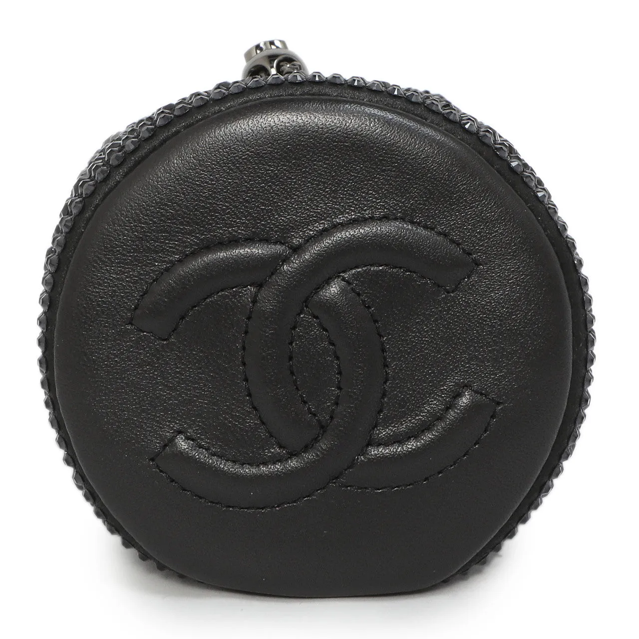 Chanel Black Lambskin Strass Mini Bucket Bag