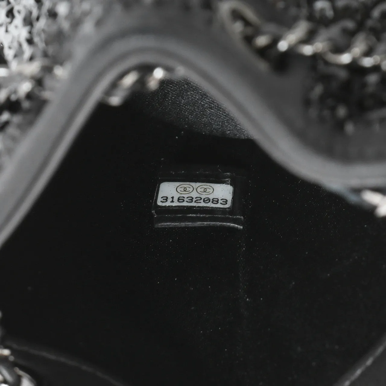 Chanel Black Lambskin Strass Mini Bucket Bag
