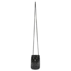 Chanel Black Lambskin Strass Mini Bucket Bag